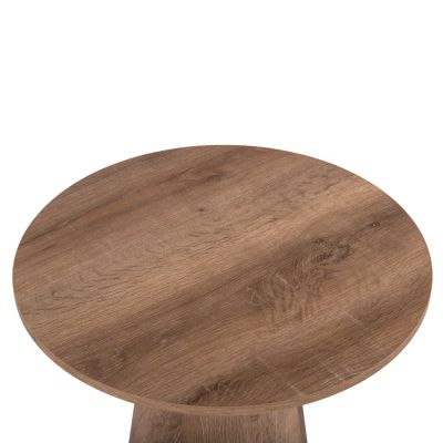 SIDE TABLE KARAN HM18029 MDF IN NATURAL WOOD COLOR Φ45x56,5Hcm