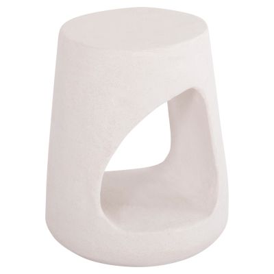 ROUND STOOL SERIES SANTORINI HM18056 POLYRESIN IN OFF-WHITE COLOR Φ38x46Hcm.