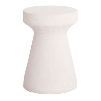 ROUND STOOL SERIES SANTORINI HM18057 POLYRESIN IN OFF-WHITE COLOR Φ32x46Hcm.