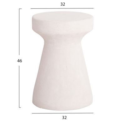 ROUND STOOL SERIES SANTORINI HM18057 POLYRESIN IN OFF-WHITE COLOR Φ32x46Hcm.