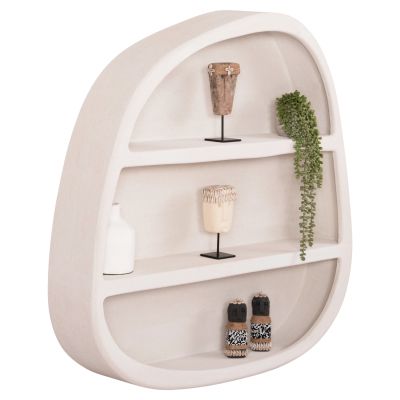 WALL SHELF SERIES SANTORINI HM18058 MDF IN OFF-WHITE COLOR 95x18x100Hcm.