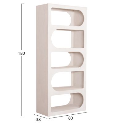 BOOKCASE SERIES SANTORINI HM18062 MDF IN WHITE COLOR 80x38x180Hcm.