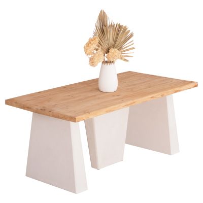 DINING TABLE SERIES SANTORINI HM18042 FIR WOOD TABLETOP-MDF LEGS IN OFF WHITE 180x90x75Hcm.