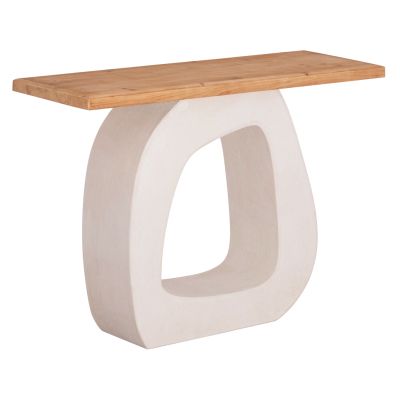 CONSOLE SERIES SANTORINI HM18043 FIR WOOD TABLETOP-MDF BASE IN OFF-WHITE 120x38x83Hcm.