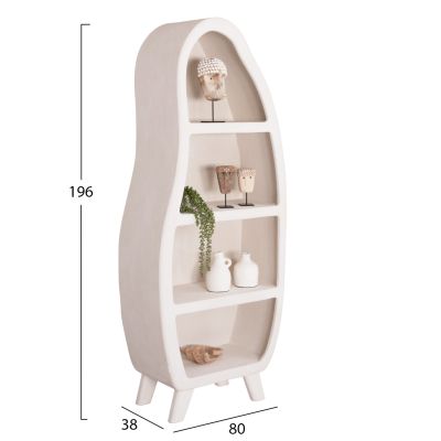 SHELF RACK SERIES SANTORINI HM18067 MDF IN OFF-WHITE 80x38x196Hcm.