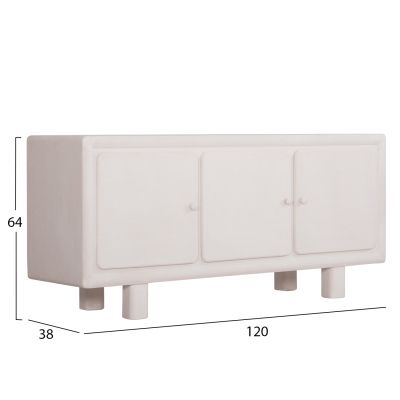 BUFFET SERIES SANTORINI HM18068 MDF IN OFF-WHITE COLOR-3 DOORS 140x38x64Hcm.