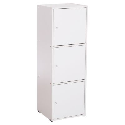 CABINET WITH 3 STORAGE SPACES SORIANO HM9939.01 WHITE MELAMINE 40x39x119Hcm.