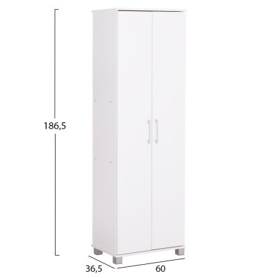 SHOE CABINET CLUSE HM2403.03 MELAMINE IN WHITE COLOR 60Χ36.5Χ186.5Hcm.