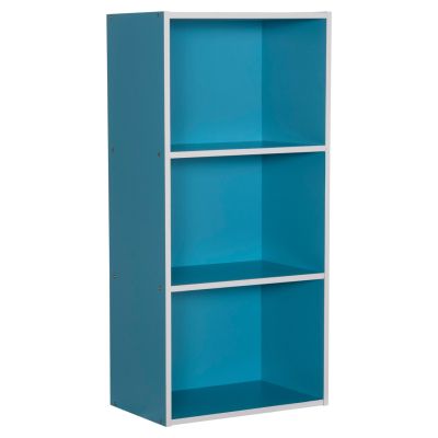 WALL SHELF RACK CUBICON HM9941.05 MELAMINE IN BLUE-WHITE 38,5x23,5x80Hcm.