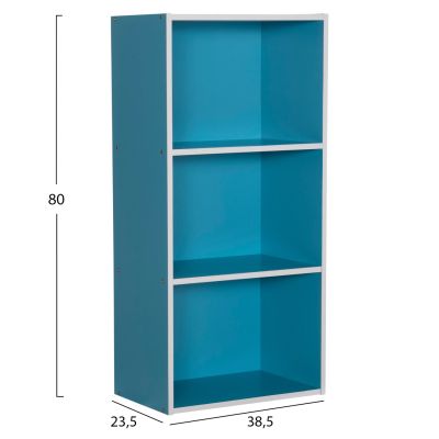 WALL SHELF RACK CUBICON HM9941.05 MELAMINE IN BLUE-WHITE 38,5x23,5x80Hcm.