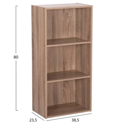 WALL SHELF RACK CUBICON HM9941.02 MELAMINE IN SONAMA OAK 38,5x23,5x80Hcm.