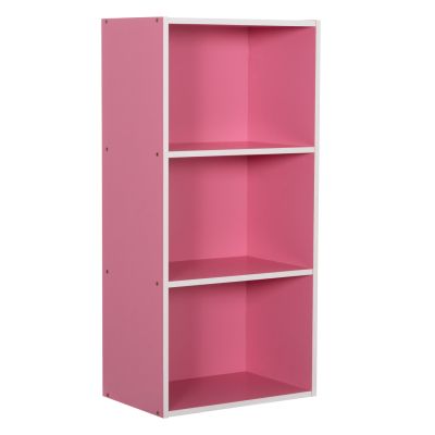 WALL SHELF RACK CUBICON HM9941.06 MELAMINE IN PINK-WHITE 38,5x23,5x80Hcm.