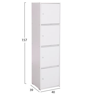 CABINET HM9940.01 WHITE MELAMINE 40x39-41x157Hcm.