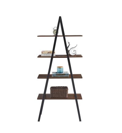 RACK STAM HM18073.04 BLACK METAL FRAME-MELAMINE IN WALNUT 71x38x165Hcm.