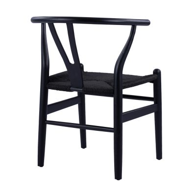 DINING CHAIR FB98695.02 BEECH WOOD IN BLACK-ROPE IN BLACK 56x52x76Hcm