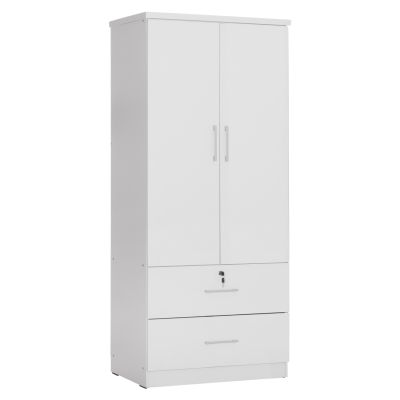 WARDROBE WITH DRAWERS REINA HM2484.01 MELAMINE IN WHITE 80x48x183Hcm.