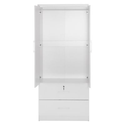 WARDROBE WITH DRAWERS REINA HM2484.01 MELAMINE IN WHITE 80x48x183Hcm.