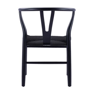 DINING CHAIR FB98695.02 BEECH WOOD IN BLACK-ROPE IN BLACK 56x52x76Hcm