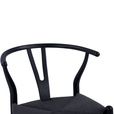 DINING CHAIR FB98695.02 BEECH WOOD IN BLACK-ROPE IN BLACK 56x52x76Hcm