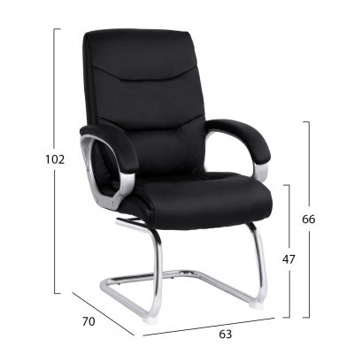 Visitor's armchair HM1088.01 Black color 63x70x102 cm