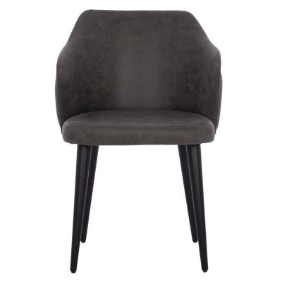 ARMCHAIR PROFESSIONAL “THERESA” HM9263.11 GREY NUBUCK FABRIC WITH WOODEN LEGS 56x60x84H CM.