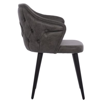 ARMCHAIR PROFESSIONAL “THERESA” HM9263.11 GREY NUBUCK FABRIC WITH WOODEN LEGS 56x60x84H CM.