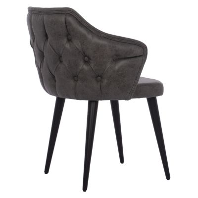 ARMCHAIR PROFESSIONAL “THERESA” HM9263.11 GREY NUBUCK FABRIC WITH WOODEN LEGS 56x60x84H CM.