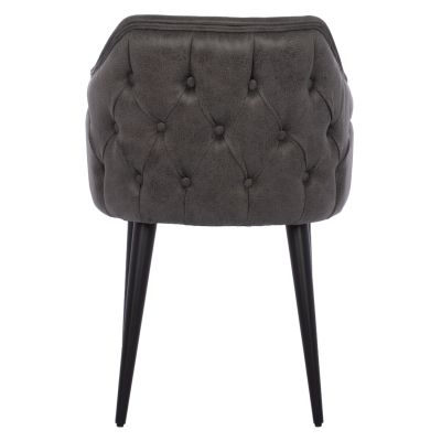 ARMCHAIR PROFESSIONAL “THERESA” HM9263.11 GREY NUBUCK FABRIC WITH WOODEN LEGS 56x60x84H CM.