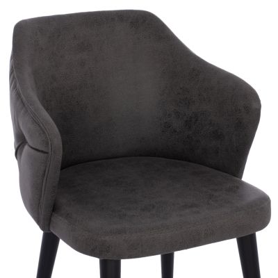 ARMCHAIR PROFESSIONAL “THERESA” HM9263.11 GREY NUBUCK FABRIC WITH WOODEN LEGS 56x60x84H CM.