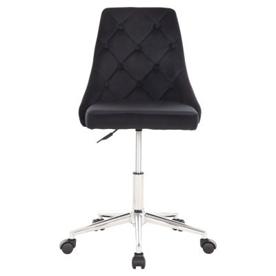 OFFICE CHAIR HORACE HM9010.03 BLACK VELVET-METAL CHROMED BASE 66x66x88-102Hcm.