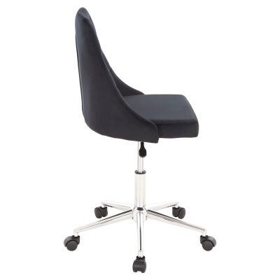 OFFICE CHAIR HORACE HM9010.03 BLACK VELVET-METAL CHROMED BASE 66x66x88-102Hcm.