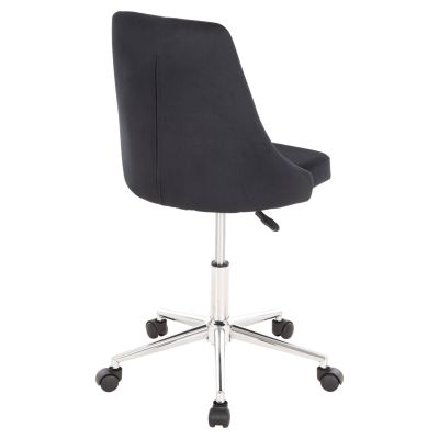 OFFICE CHAIR HORACE HM9010.03 BLACK VELVET-METAL CHROMED BASE 66x66x88-102Hcm.