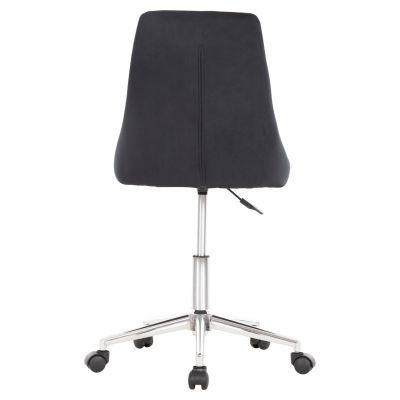 OFFICE CHAIR HORACE HM9010.03 BLACK VELVET-METAL CHROMED BASE 66x66x88-102Hcm.