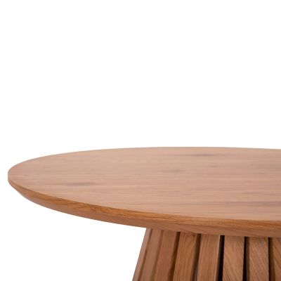 COFFEE TABLE FB918024 MDF IN LIGHT NATURAL WOOD COLOR Φ80x40,5Hcm.