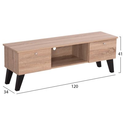 TV FURNITURE IREN HM2481.01 MELAMINE IN SONAMA OAK-BLACK 120x32,5-34x41Hcm.