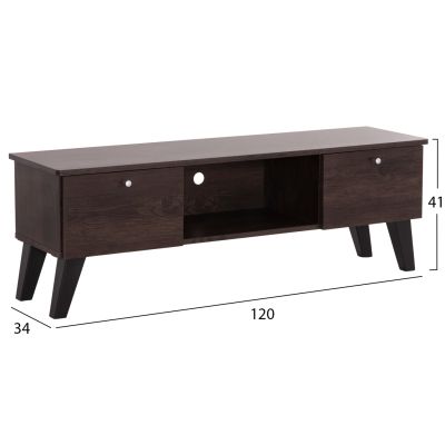 TV FURNITURE IREN HM2481.02 MELAMINE IN WALNUT-BLACK 120x32,5-34x41Hcm.