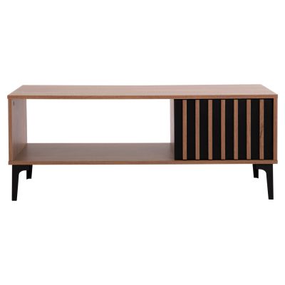 COFFEE TABLE SERIES HARRY HM18007.01 MELAMINE IN NATURAL WOOD COLOR & BLACK 110x60x43,5Hcm.