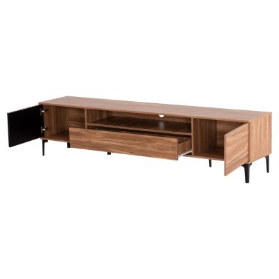 TV FURNITURE SERIES HARRY HM18008.01 MELAMINE IN NATURAL WOOD COLOR AND BLACK 200x40x47,5Hcm.