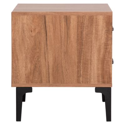 NIGHTSTAND SERIES HARRY HM2487.01 MELAMINE IN NATURAL WOOD COLOR-BLACK 55x43x48Hcm.