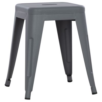 STOOL MELITA HM0096.50 METAL IN MATTE GREY COLOR 39x39x46Hcm.