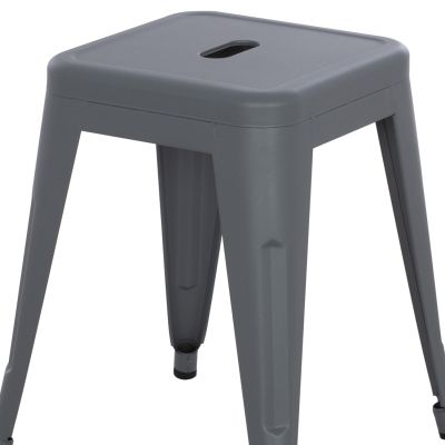 STOOL MELITA HM0096.50 METAL IN MATTE GREY COLOR 39x39x46Hcm.