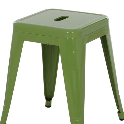 STOOL MELITA HM0096.53 METAL IN LIGHT OLIVE GREEN COLOR 39x39x46Hcm.