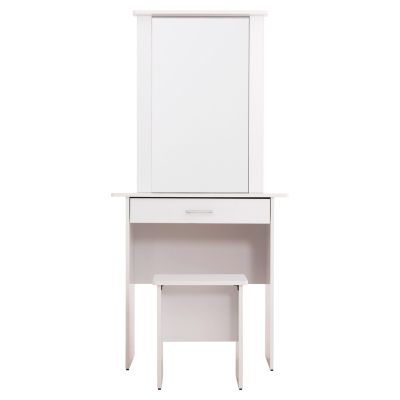 DRESSING TABLE WITH MIRROR & STOOL CRYSTEL HM9938.01 MELAMINE IN WHITE 74x39x155Hcm.