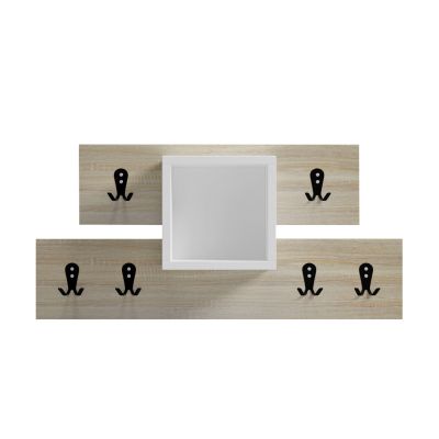 ENTRYWAY HANGER WITH SHELF SLOT HM18077.01 MELAMINE IN SONAMA-WHITE 69x12x32Hcm.