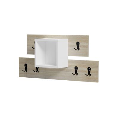 ENTRYWAY HANGER WITH SHELF SLOT HM18077.01 MELAMINE IN SONAMA-WHITE 69x12x32Hcm.