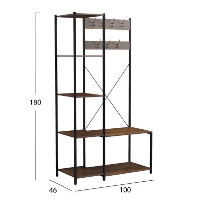 ENTRYWAY FURNITURE/OPEN ACCESS WARDROBE ARANJA HM18083 METAL-MELAMINE 100x46x180Hcm.