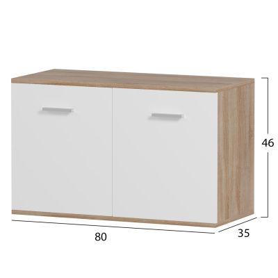 SHOE CABINET DIONNE HM4363 MELAMINE IN SONAMA-WHITE 80x35x46Hcm.