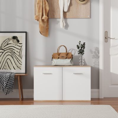 SHOE CABINET DIONNE HM4363 MELAMINE IN SONAMA-WHITE 80x35x46Hcm.