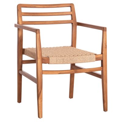 DINING ARMCHAIR HERRIN HM18230 TEAK WOOD-VIRO ROPE 58x56x80Hcm.