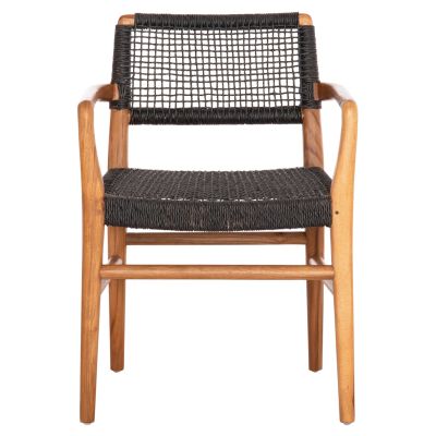 DINING ARMCHAIR ROSCO HM6132.02 TEAK WOOD-VIRO ROPE IN BLACK 56x54x79Hcm.